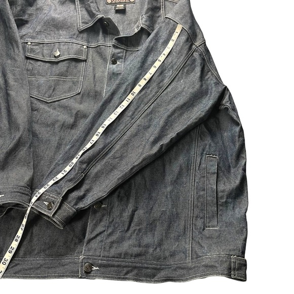 Knockout Jeans Los Angeles Mens Light Blue Denim Jacket Size XXXL Hip Hop Y2K - Picture 8 of 14